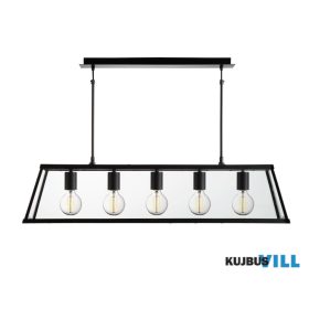   ALADDIN 4614-5BK Voyager  5Lt Bar Pendant - Black Metal > Glass