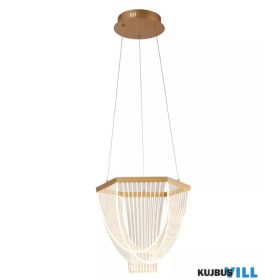   ALADDIN 48250-340GO Lux&Belle LED Pendant-Sand Gold Metal & Clear Acrylic