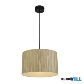   ALADDIN 49711BK Meadow 1Lt Pendant convertible to Flush, Natural Grass Shade