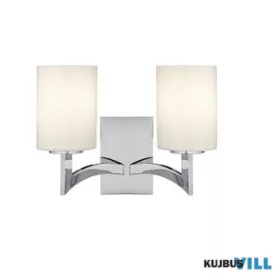   ALADDIN 4992-2CC Gina 2Lt Wall Light - Chrome & White Glass Shades