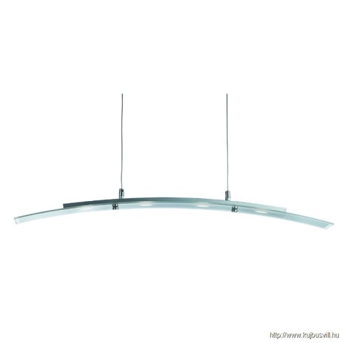 ALADDIN 5064-4SS 4Lt LED Curved Pendant - Satin Silver > Frosted Glass