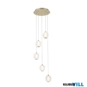   ALADDIN 51481-5SB Allure 5Lt Multi-Drop Pendant - Satin Brass > Clear Acrylic