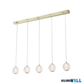   ALADDIN 51485-5SB Allure 5Lt Bar Pendant - Satin Brass Metal > Clear Acrylic