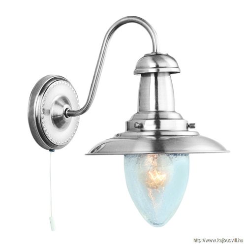 ALADDIN 5331-1SS Fisherman II Wall Light - Satin Silver > Seeded Glass