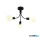 ALADDIN 54713-3BK Nova 3Lt Ceiling Lamp, Black Metal with Frosted Glass Shade