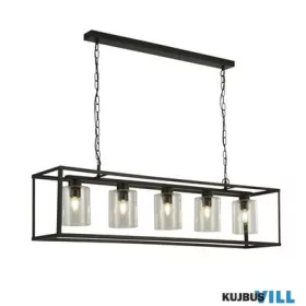   ALADDIN 54715-5BK Nova 5Lt Ceiling Lamp, Black Metal with Frosted Glass Shade
