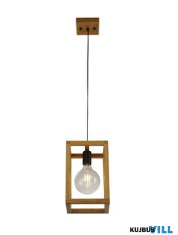 ALADDIN 54741-1NA Square Pendant - Wood > Black Metal