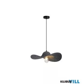 ALADDIN 55103BK Ripple 1Lt Pendant, Black Metal, Felt