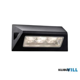   ALADDIN 5513BK Peru LED Outdoor Wall Light  -  Black & Glass Diffuser,IP44