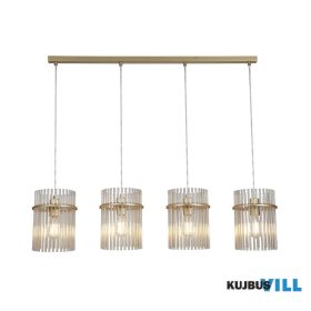   ALADDIN 55620-4CP Swizzle 4Lt Bar Pendant,  Gold Metal with Champagne Rods