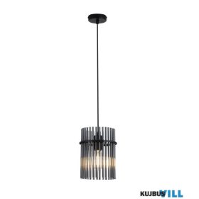   ALADDIN 55620SM Swizzle 1Lt Pendant, Matt Black Metal with Smoked Rods