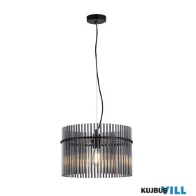   ALADDIN 55621SM Swizzle 1Lt Pendant, Matt Black Metal with Smoked Rods Dia.