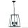 ALADDIN 5614BK Lantern Noir 4Lt Pendant - Black Metal > Glass