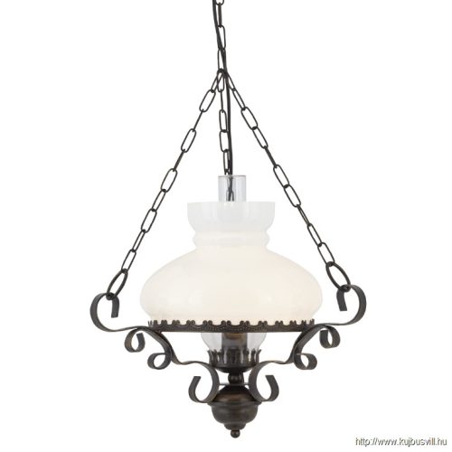 ALADDIN 576RU Oil Pendant - Metal > Opal/Clear Chimney Glass