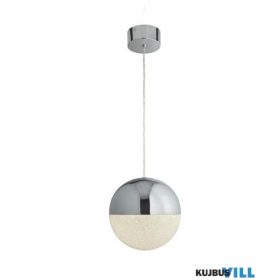   ALADDIN 5881CC Marbles LED Pendant  -  Chrome Metal > Crushed Ice Shade