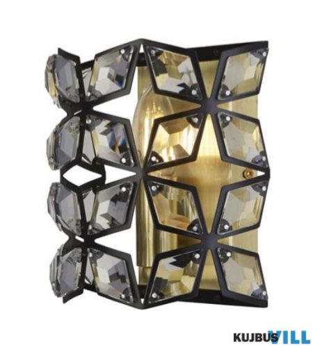 ALADDIN 59811-1BSB Iris Wall Light - Brass, Black Metal > Crystal