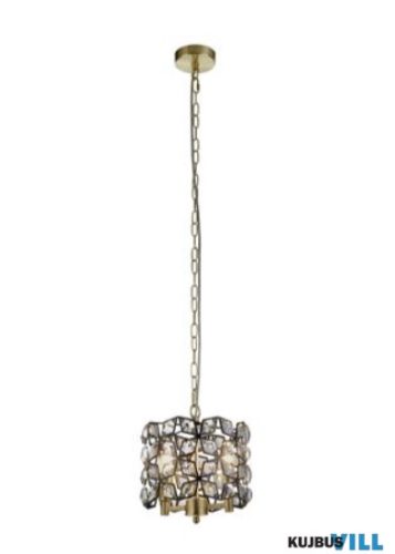 ALADDIN 59811-2BSB Iris 2Lt Pendant - Brass, Black Metal > Crystal