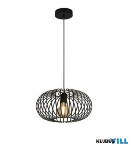 ALADDIN 59901-1BK Avery Semi Flush Ceiling Light - Black Metal