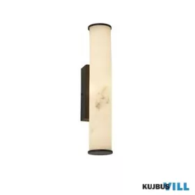   ALADDIN 61185-1BK Wales LED Wall Light, Matt Black Metal with Marble Resin