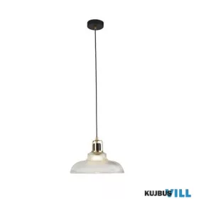 ALADDIN 61189BK Glossop Pendant - Glass, Black & Brass Metal