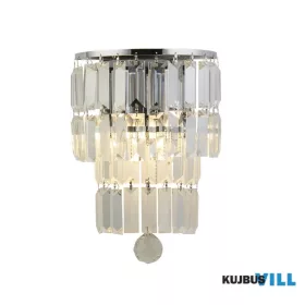   ALADDIN 61321-2CC Empire 2LT Wall Light, Chrome with Clear Crystal