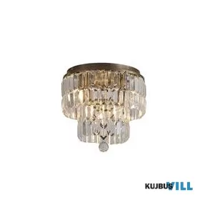   ALADDIN 61321-4AB Empire 4Lt Flush - Antique Brass Metal & Clear Crystal