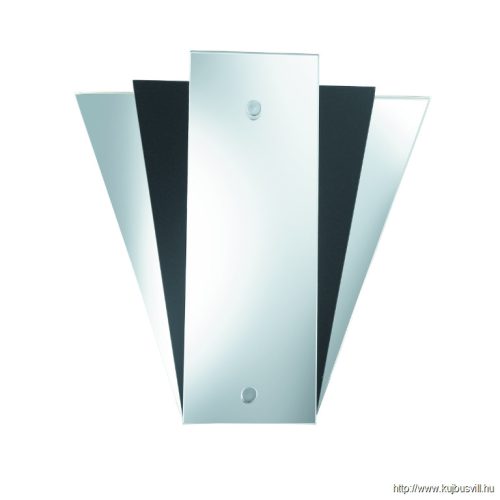 ALADDIN 6201BK Art Deco Wall Mirror - Frosted Glass, Metal > Mirror