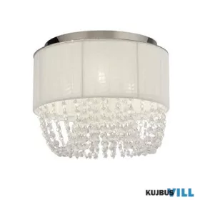   ALADDIN 62617-3CC Bellano 3Lt Flush - Chrome Metal,White Fabric,Clear Acrylic