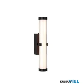   ALADDIN 63124-1BK Clamp Wall Light - Black Metal, Ribbed Clear & Opal Diffuser