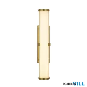   ALADDIN 63124-1GO Clamp Wall Light - Gold Metal, Ribbed Clear & Opal Diffuser