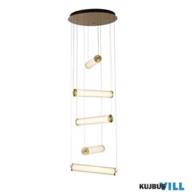   ALADDIN 63125-5GO Clamp 5Lt LED Multi-Drop Pendant Gold Metal Clear > Opal