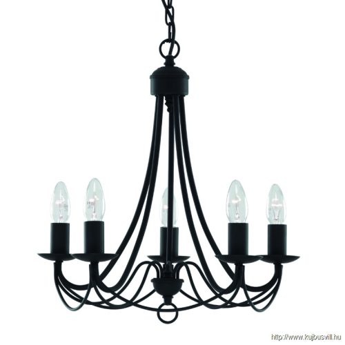 ALADDIN 6345-5BK Maypole 5Lt Pendant - Black Iron