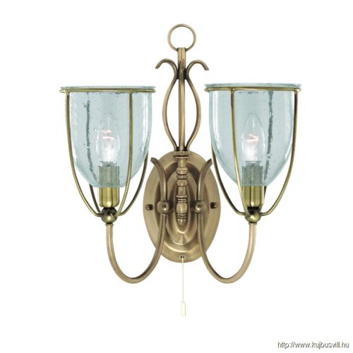 ALADDIN 6352-2AB Silhouette 2Lt Wall Light - Antique Brass > Glass