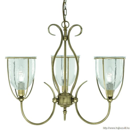 ALADDIN 6353-3AB Silhouette 3Lt Pendant - Antique Brass > Glass