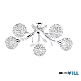   ALADDIN 6575-5CC Bellis II 5Lt Semi-Flush - Chrome & Clear Glass Beads