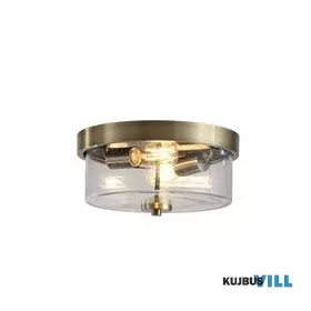   ALADDIN 66210-2AB Preston 2Lt Flush, Antique Brass with Seeded Glass