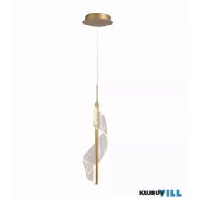   ALADDIN 67308GO Lux & Belle LED Pendant-Painted Gold Metal & Clear Acrylic