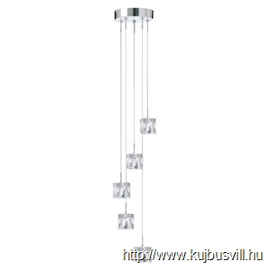 ALADDIN 6775-5-LED Ice Cube 5Lt 1.16m LED Multi-Drop Pendant - Glass > Chrome