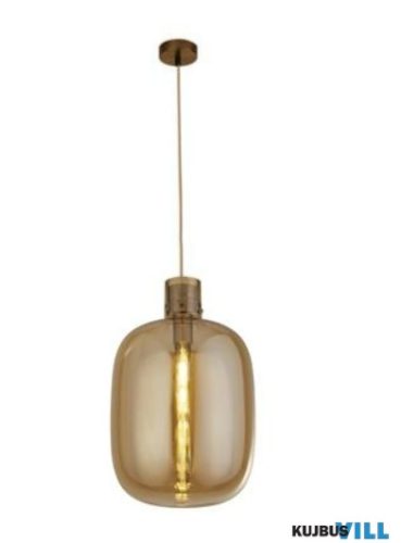 ALADDIN 68361AM Barrel Pendant - Satin Brass > Amber Glass