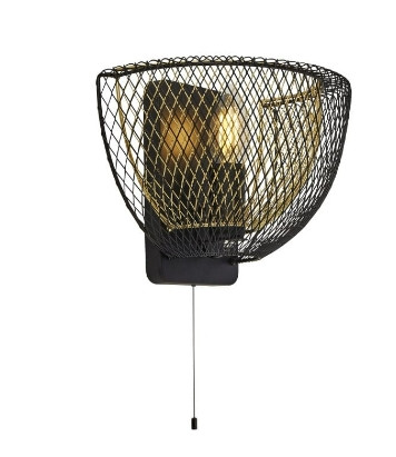 ALADDIN 6842BGO Honeycomb Wall Light - Black Metal > Gold Mesh