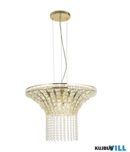 ALADDIN 68511-8SB Gemma 8Lt Round Pendant - Satin Brass with Clear Crystal