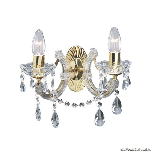 ALADDIN 699-2 Marie Therese 2Lt Wall Light - Polished Brass > Crystal