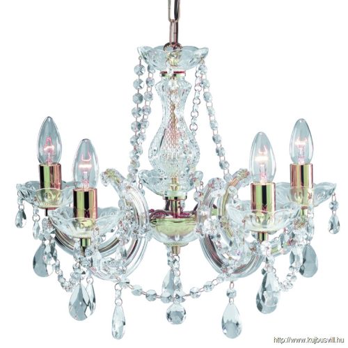 ALADDIN 699-5 Marie Therese 5Lt Pendant - Polished Brass > Clear Crystal