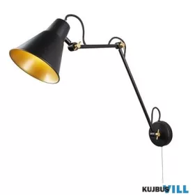   ALADDIN 7403BK Swing Arm  Wall Light  - Matt Black & Gold Metal