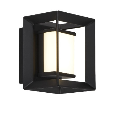 ALADDIN 74303-1BK Chaplin LED Bathroom Wall Light- Black Metal > Acrylic, IP44