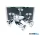 ALADDIN 7494 Comet 4Lt Square Spotlight - Matt Black & Polished Chrome