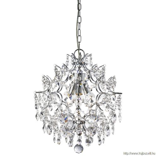 ALADDIN 7673-3CC Harrietta 3Lt Pendant -  Chrome, Crystal Drops > Buttons