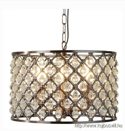 ALADDIN 7813-3CU Marquise 3Lt Drum Pendant - Antique Copper > Glass