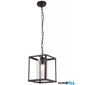   ALADDIN 7871BK Lux & Belle Pendant - Matt Black Metal & Clear Glass