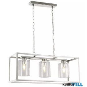   ALADDIN 7873-3SS Lux & Belle 3Lt Ceiling Pendant - Satin Silver & Clear Glass